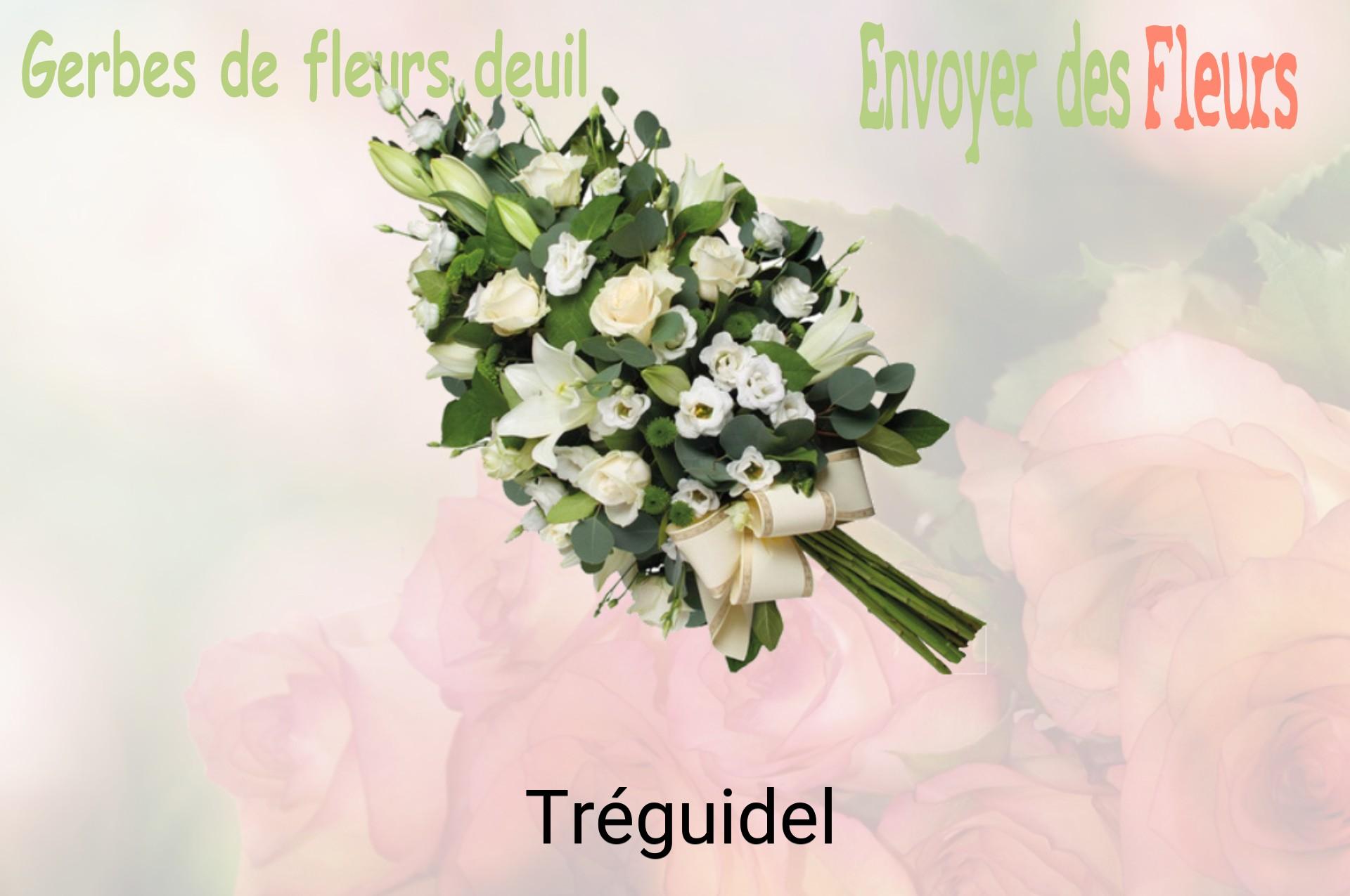 Gerbe de fleurs de deuil livrée à Tréguidel